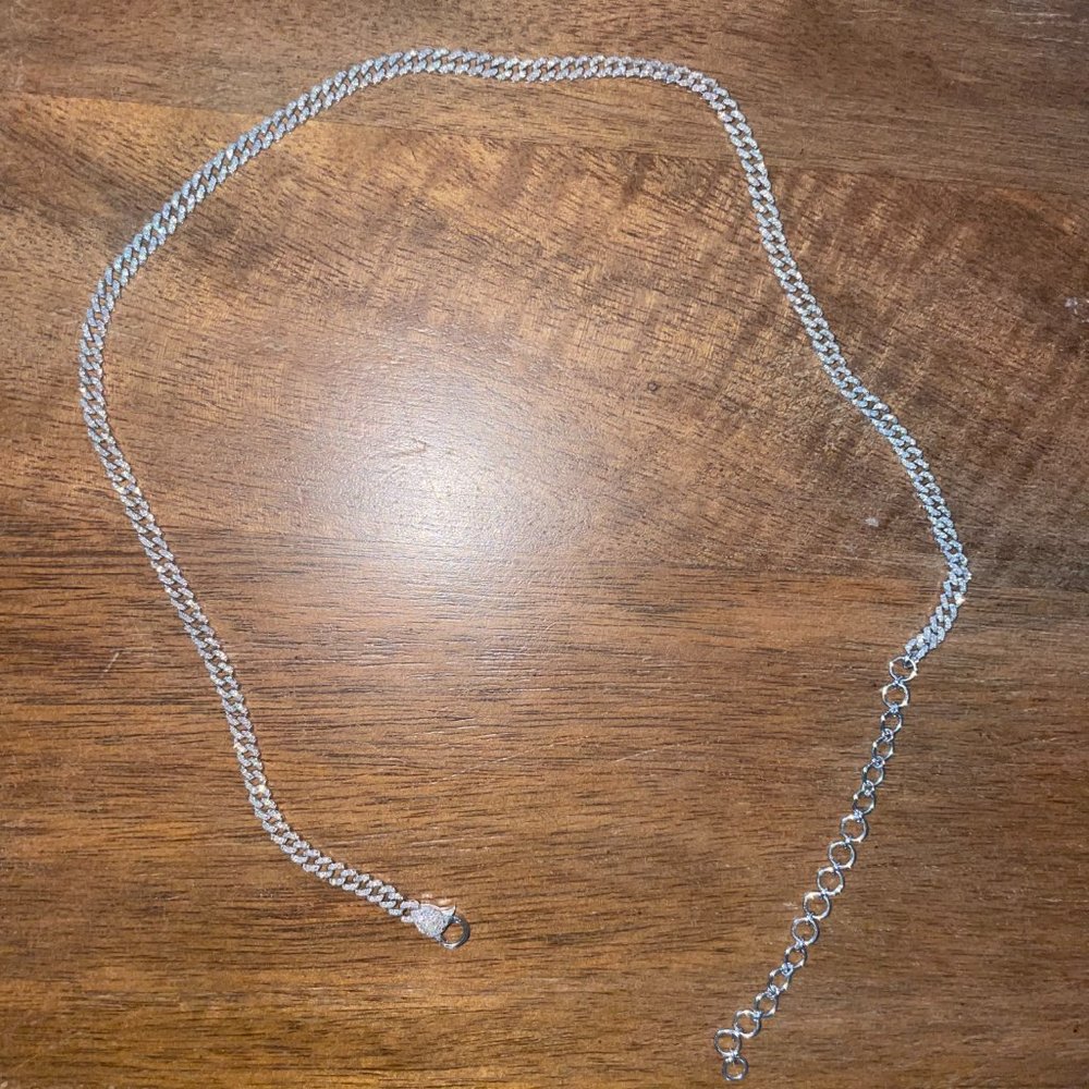 14K Cuban Link Diamond Necklace